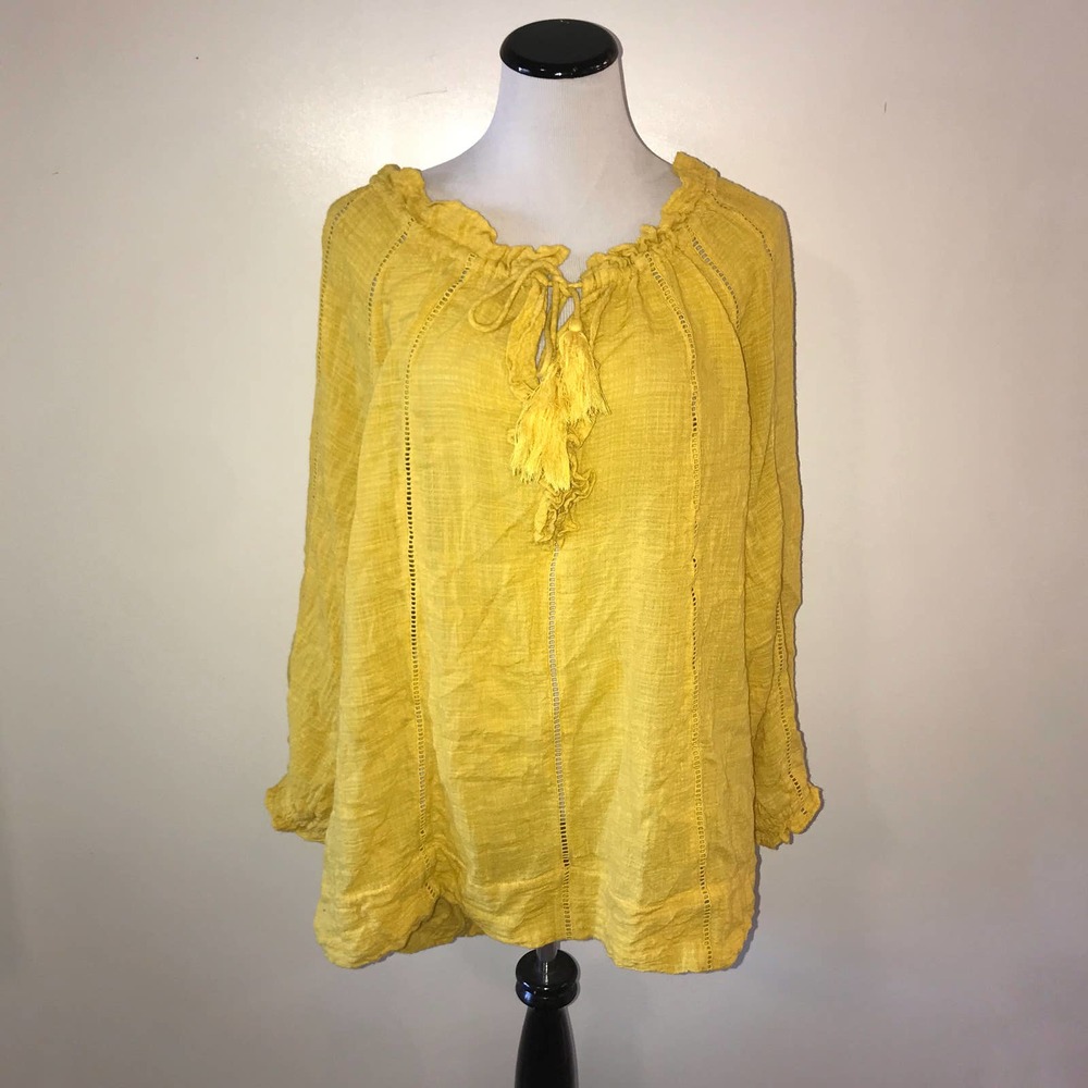 Sundance Ladder Stitch Tassel Artists Tunic Top